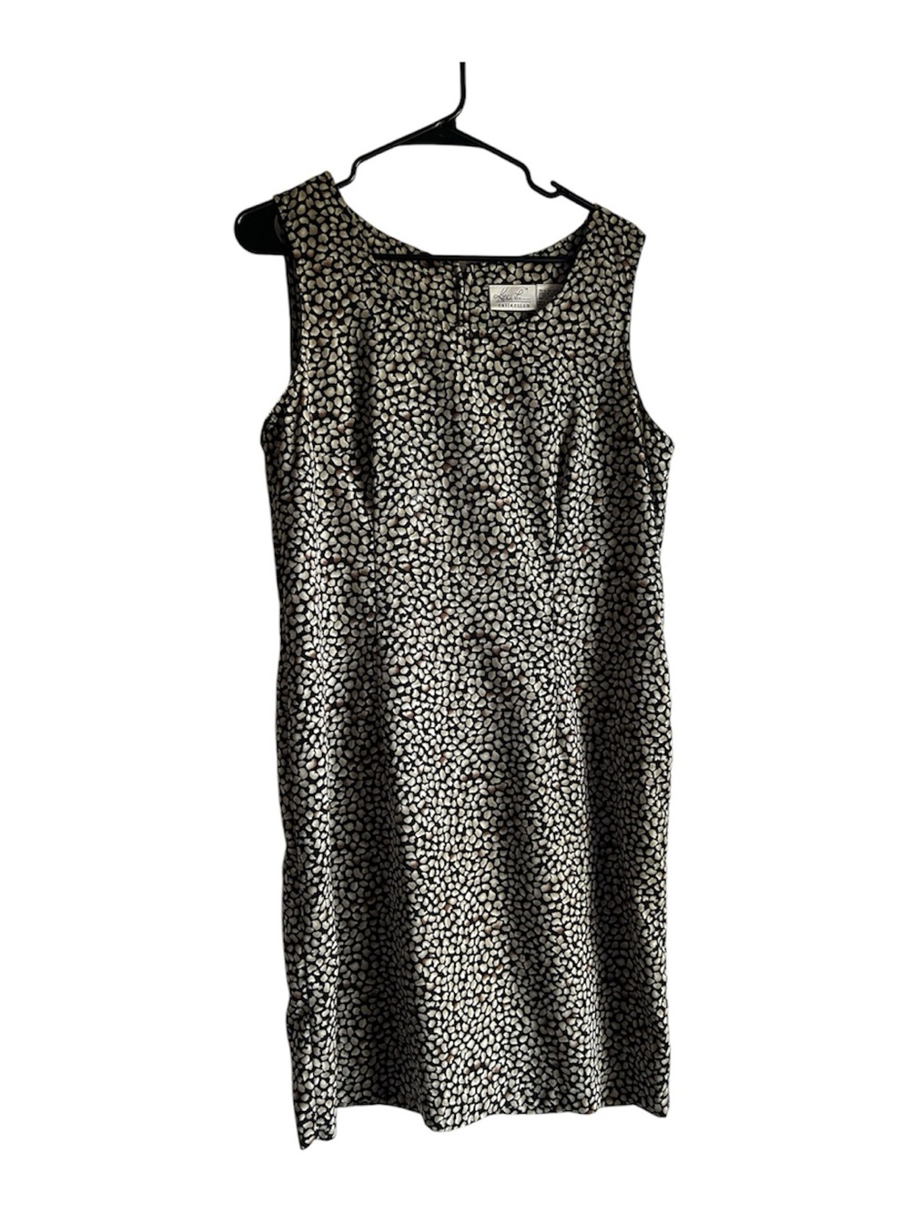 4/$20 Kathie Lee Collection Size 14 Black and Cream Sleeveless Patterned Dress